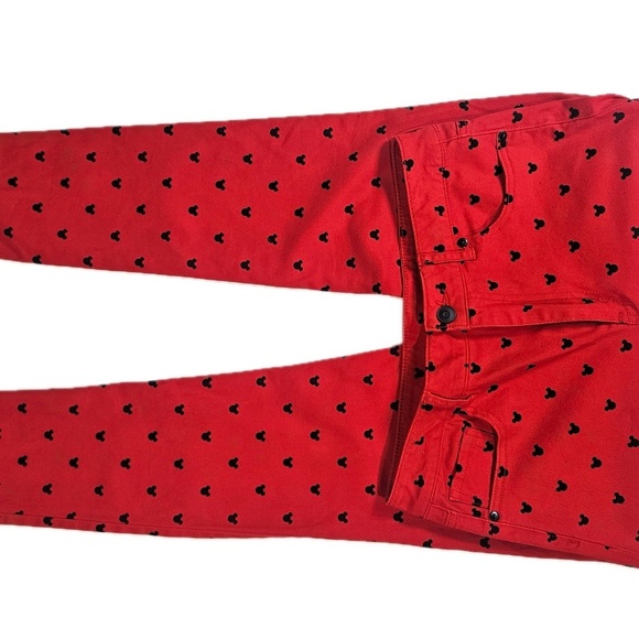 Disney x Forever 21 Pants Womens Medium Red Mickey Mouse Stylish Fashion Apparel - Picture 3 of 10